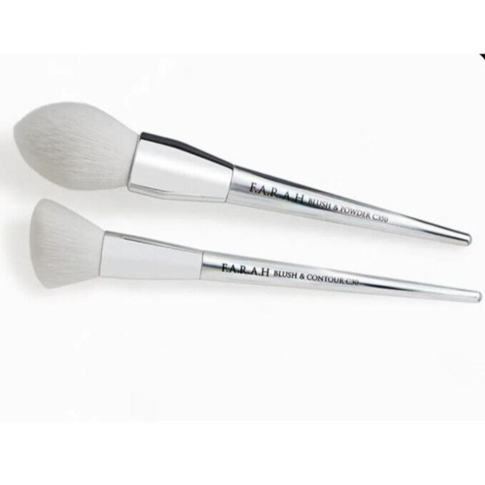 F.A.R.A.H Essential Duo Brush Set with Blush/Powder C350 & Blush/Contour C30 New